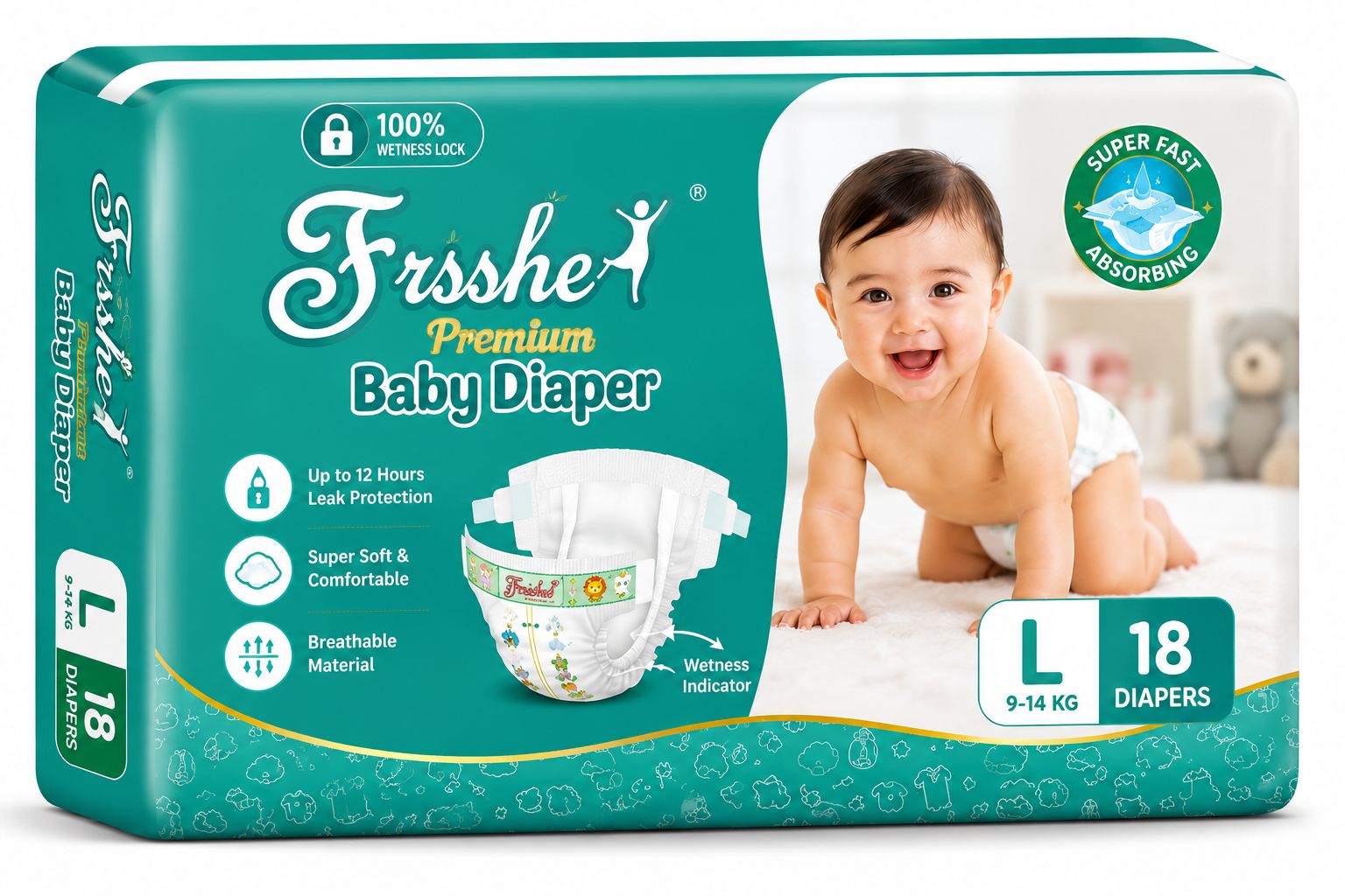 Frsshe Premium Baby Diaper (L)